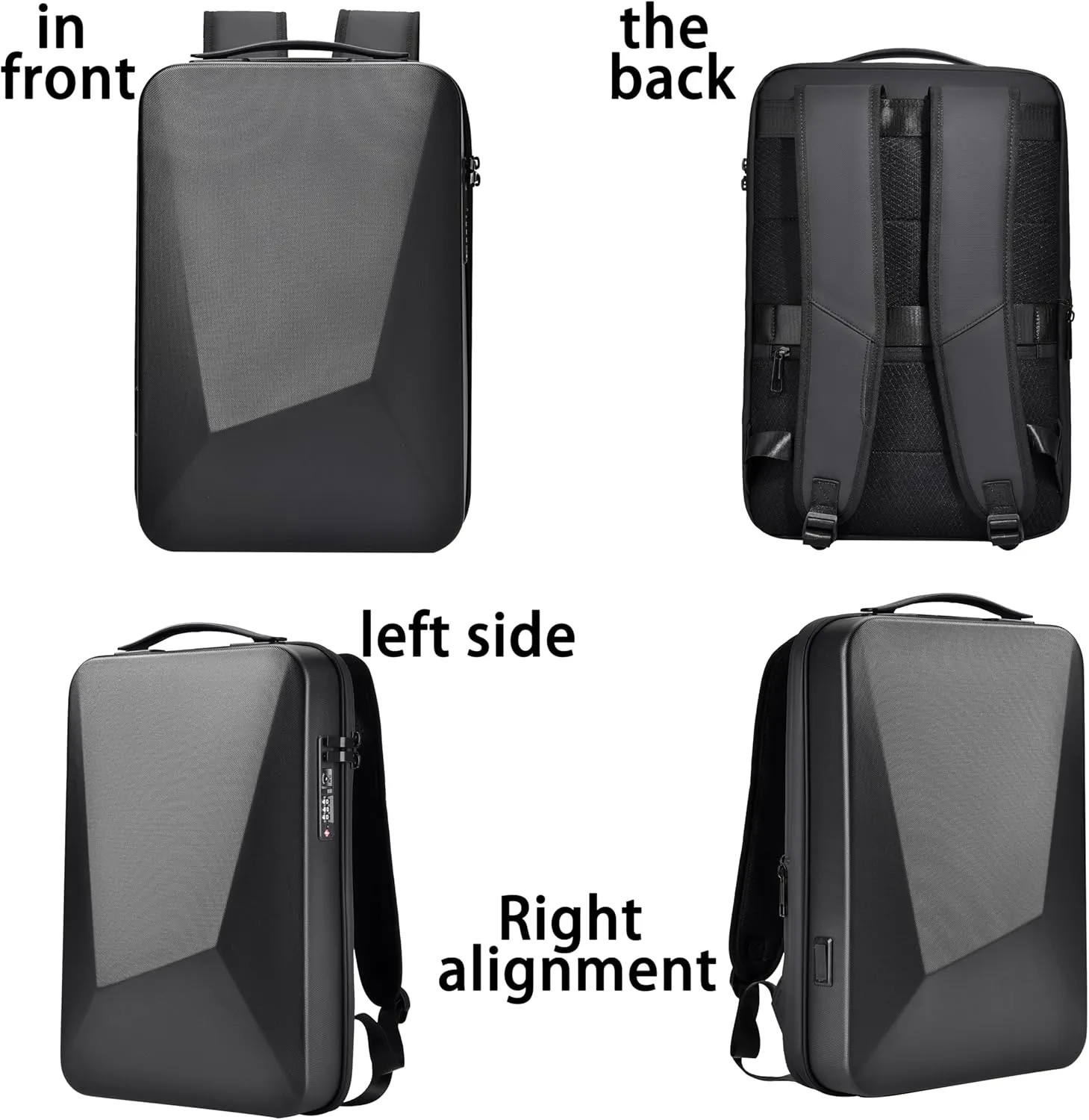 FSDWG Business Smart Backpack Waterproof fit 15.6 Inch Laptop Backpack with USB Charging Port Travel Durable Backpack Black