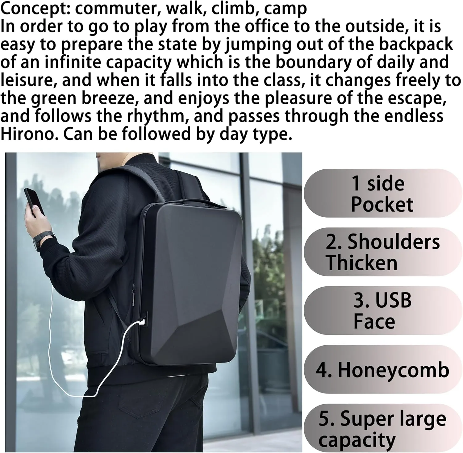 FSDWG Business Smart Backpack Waterproof fit 15.6 Inch Laptop Backpack with USB Charging Port Travel Durable Backpack Black