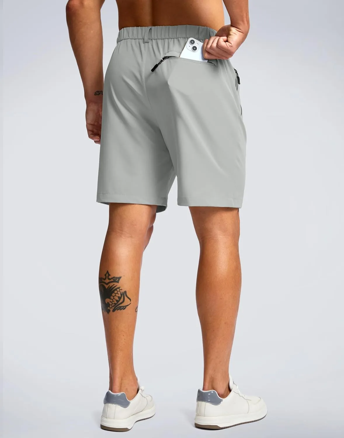 G Gradual Men's Hiking Shorts 7" Lightewight Casual Shorts for Men Quick Dry Stretch Golf Shorts with 3 Zipper Pockets Summer