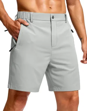 G Gradual Men's Hiking Shorts 7" Lightewight Casual Shorts for Men Quick Dry Stretch Golf Shorts with 3 Zipper Pockets Summer