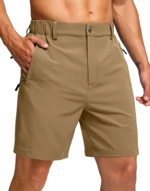 G Gradual Men's Hiking Shorts 7" Lightewight Casual Shorts for Men Quick Dry Stretch Golf Shorts with 3 Zipper Pockets Summer