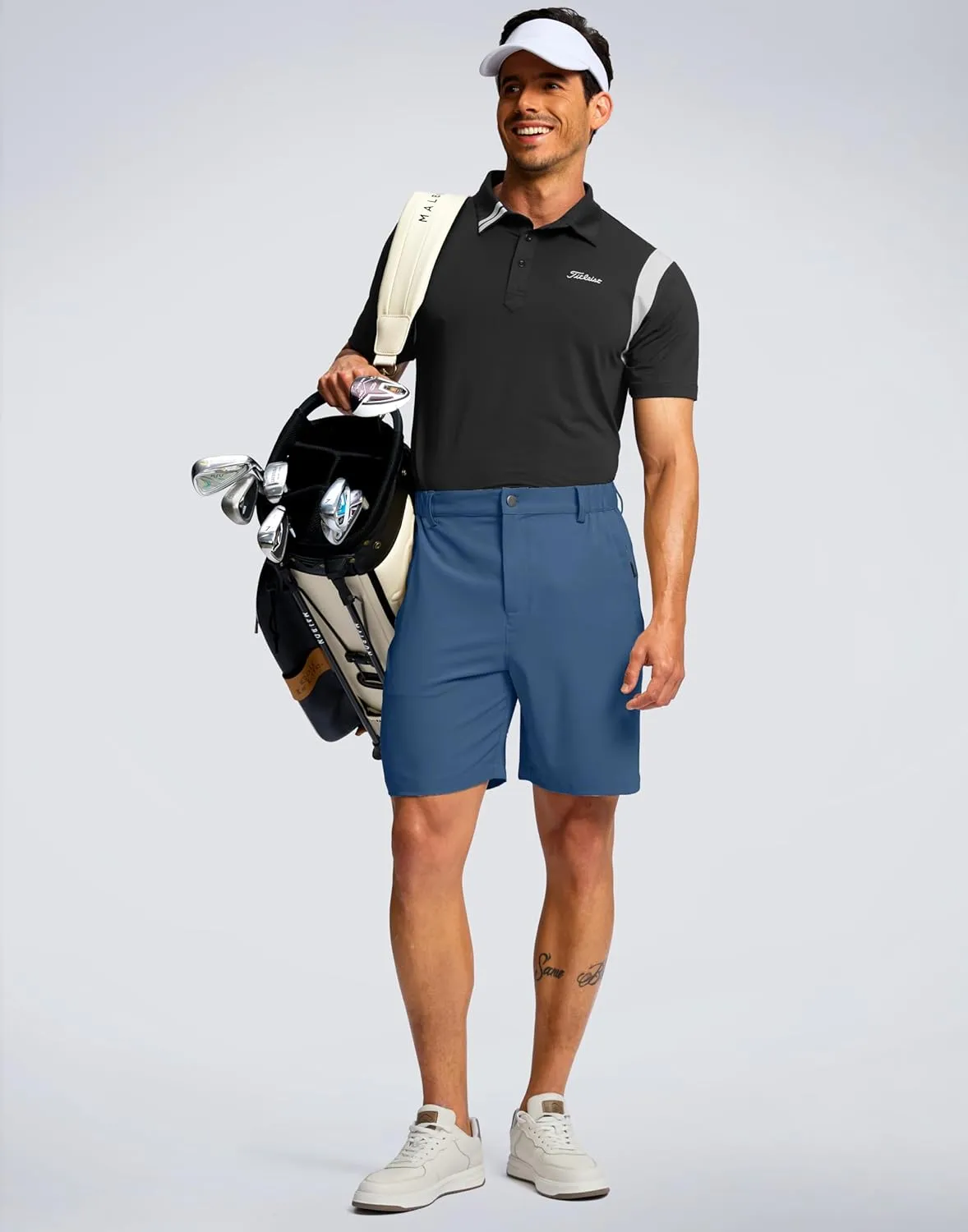 G Gradual Men's Hiking Shorts 7" Lightewight Casual Shorts for Men Quick Dry Stretch Golf Shorts with 3 Zipper Pockets Summer
