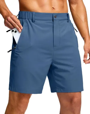 G Gradual Men's Hiking Shorts 7" Lightewight Casual Shorts for Men Quick Dry Stretch Golf Shorts with 3 Zipper Pockets Summer