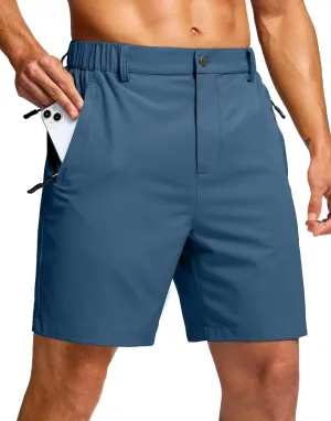 G Gradual Men's Hiking Shorts 7" Lightewight Casual Shorts for Men Quick Dry Stretch Golf Shorts with 3 Zipper Pockets Summer