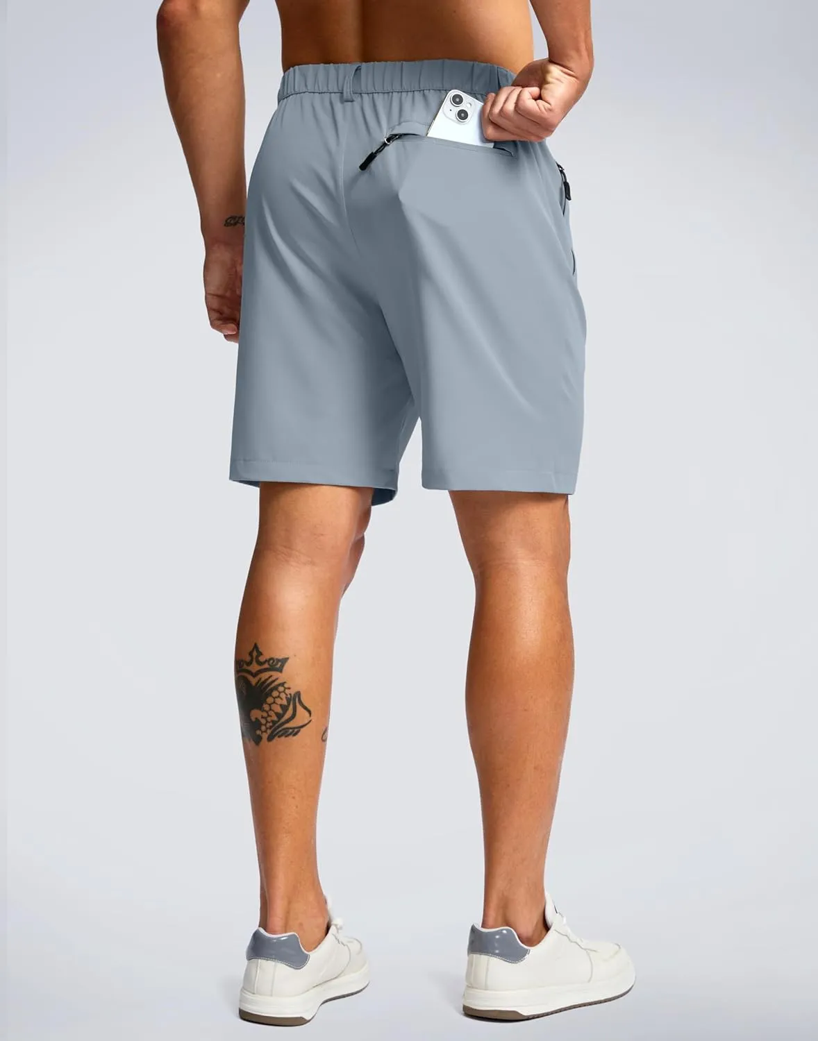G Gradual Men's Hiking Shorts 7" Lightewight Casual Shorts for Men Quick Dry Stretch Golf Shorts with 3 Zipper Pockets Summer