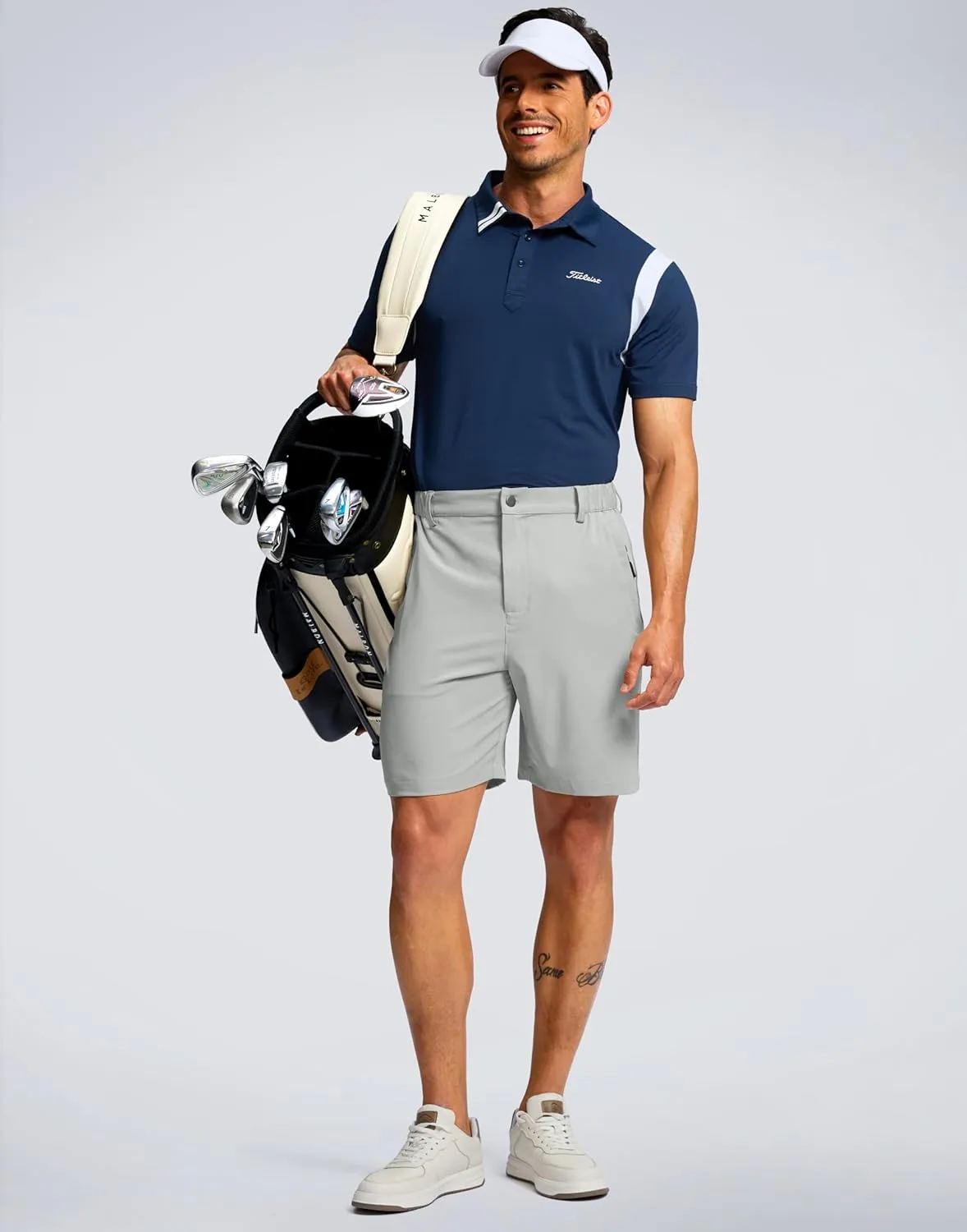 G Gradual Men's Hiking Shorts 7" Lightewight Casual Shorts for Men Quick Dry Stretch Golf Shorts with 3 Zipper Pockets Summer