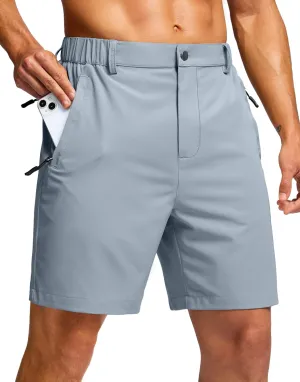G Gradual Men's Hiking Shorts 7" Lightewight Casual Shorts for Men Quick Dry Stretch Golf Shorts with 3 Zipper Pockets Summer
