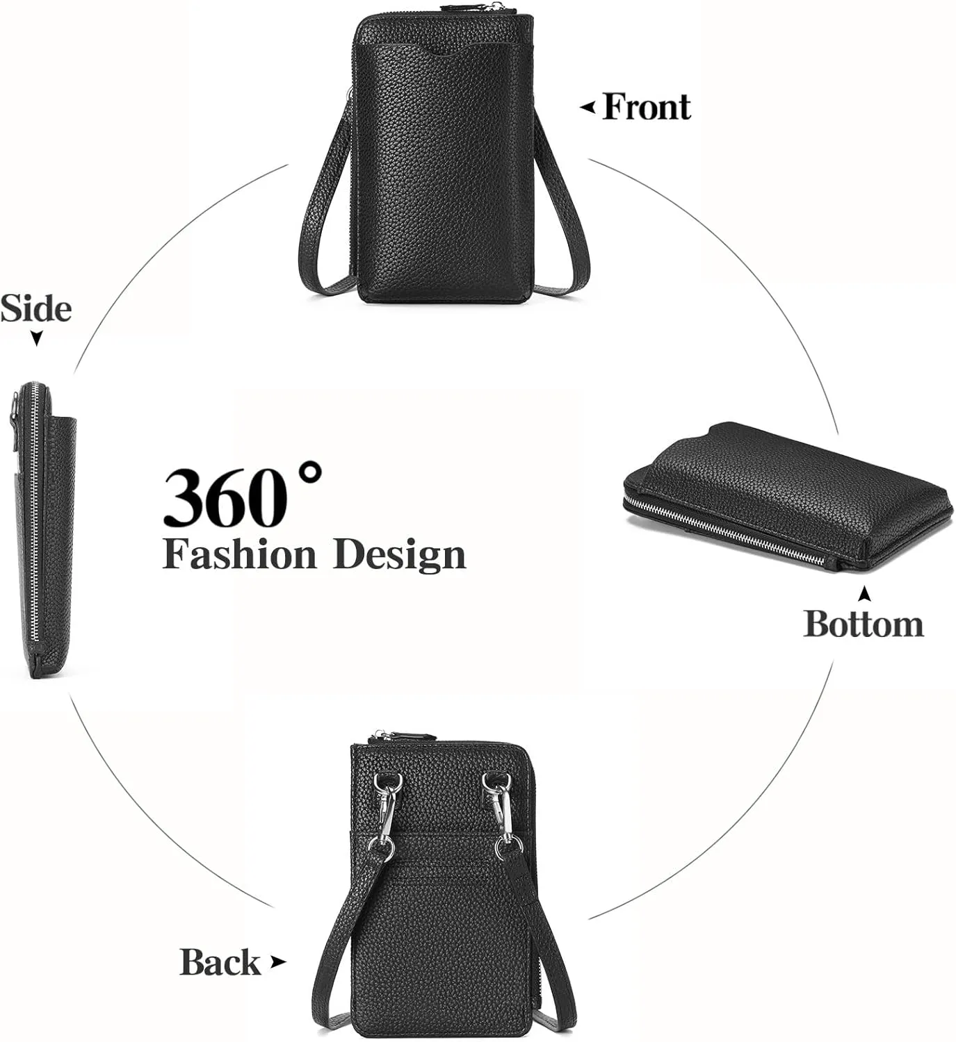 GAEKEAO Small Crossbody Bags for Women Leather Cell Phone Purse Bag Wallet with RFID Blocking Credit Card Slots