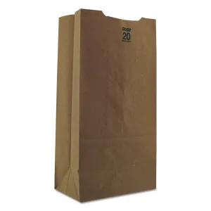 General GH20 #20 Paper Grocery Bag, 50lb Kraft, Heavy-Duty 8 1/4 x 5 5/16 x 16 1/8, (Case of 500 Bags)