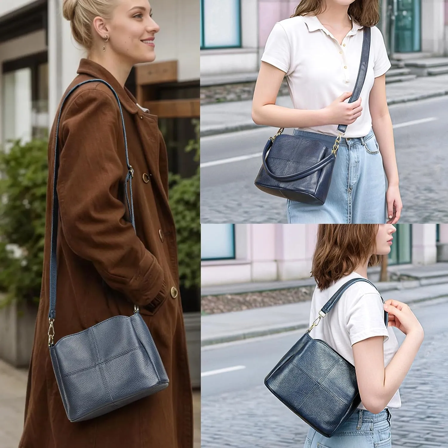 Genuine Leather Women Shoulder Bag Small Crossbody Bags Purse Mini Casual Hobo Lady Handbags and Purses Messenger Satchel