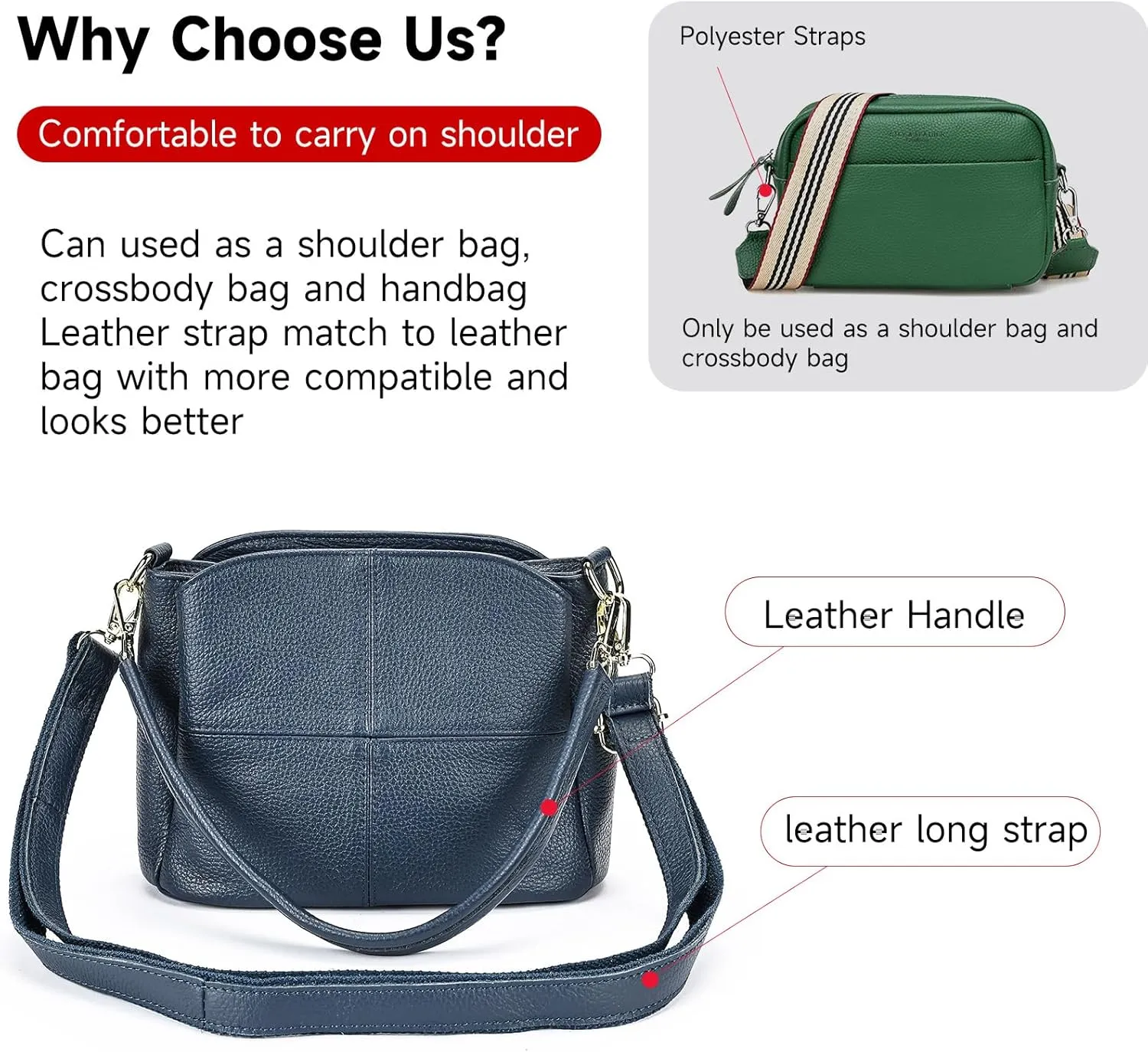 Genuine Leather Women Shoulder Bag Small Crossbody Bags Purse Mini Casual Hobo Lady Handbags and Purses Messenger Satchel