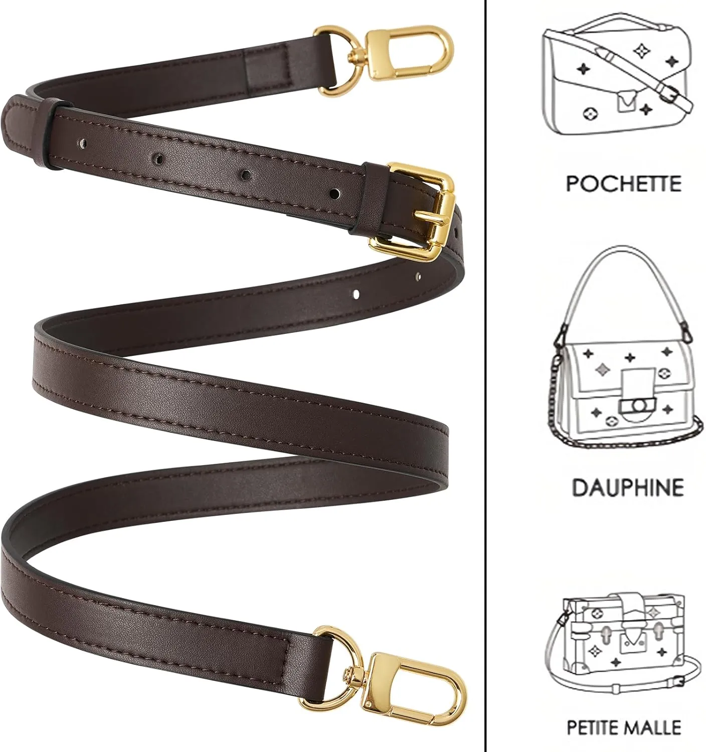 Genuine Vachetta Leather Crossbody Strap Genuine Leather Adjustable Replacement Strap for Shoulder Bag Handbag Purse