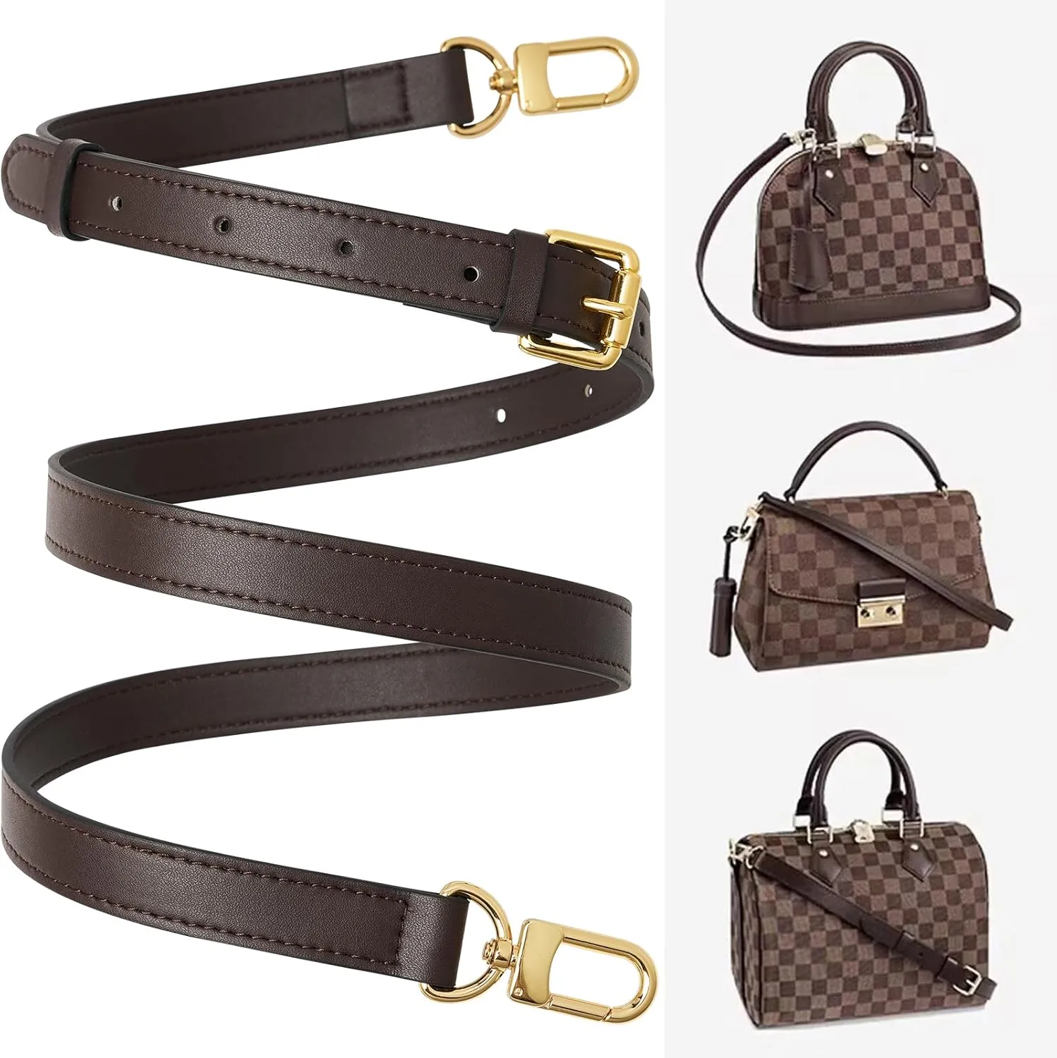 Genuine Vachetta Leather Crossbody Strap Genuine Leather Adjustable Replacement Strap for Shoulder Bag Handbag Purse