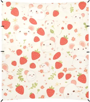 Gerbil Strawberries Plum Communion_4 Foldable Beach Tent UPF50  Protection Easy Setup Large Sun Shelter with Sand Pockets for Camping Trips, Fishing, Backyard Fun or Picnics