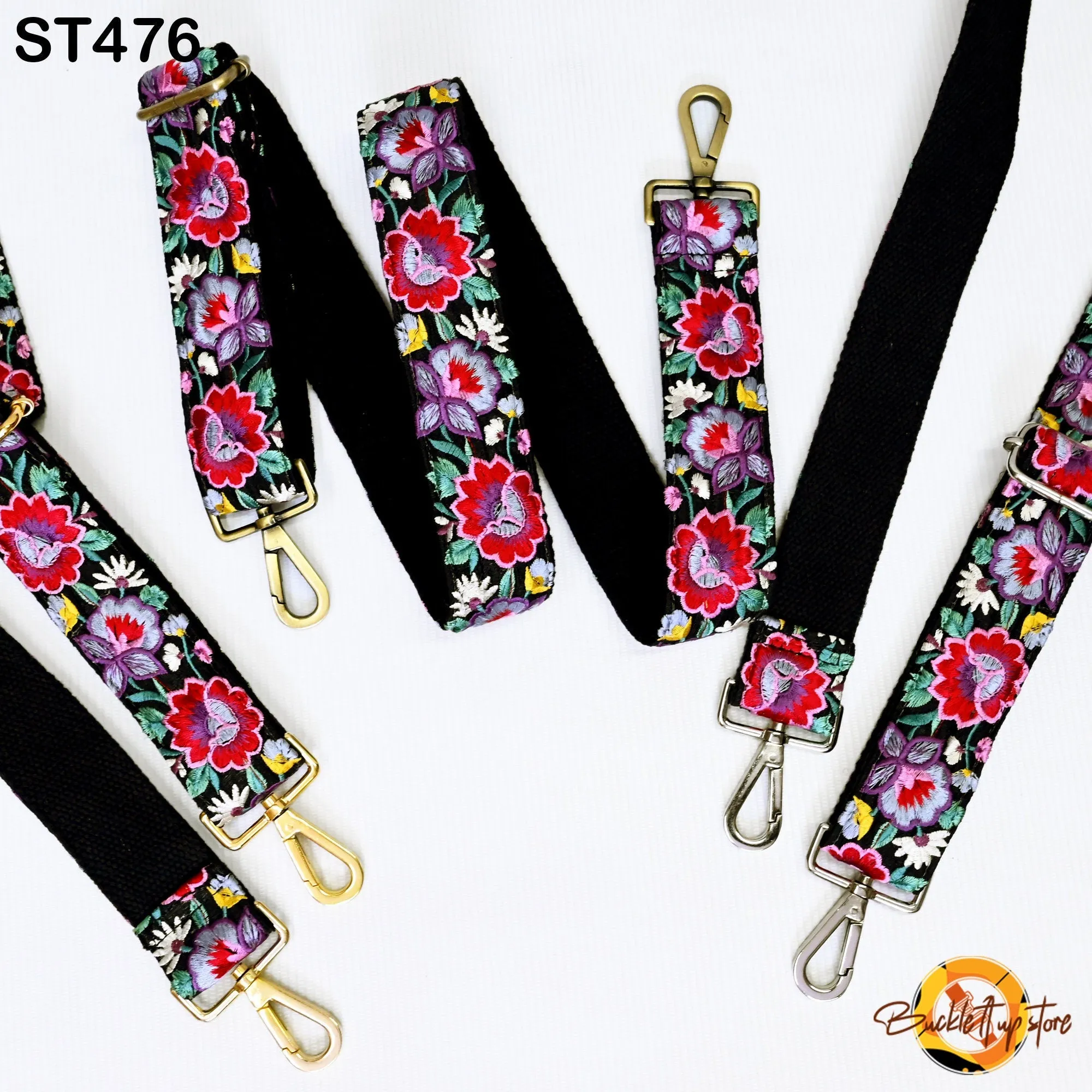 Gift Canvas Strap Sling Bag Purse Strap Embroidery Custom Messenger Crossbody Strap Handbag Embroidered Replacement Strap Boho Guitar Strap