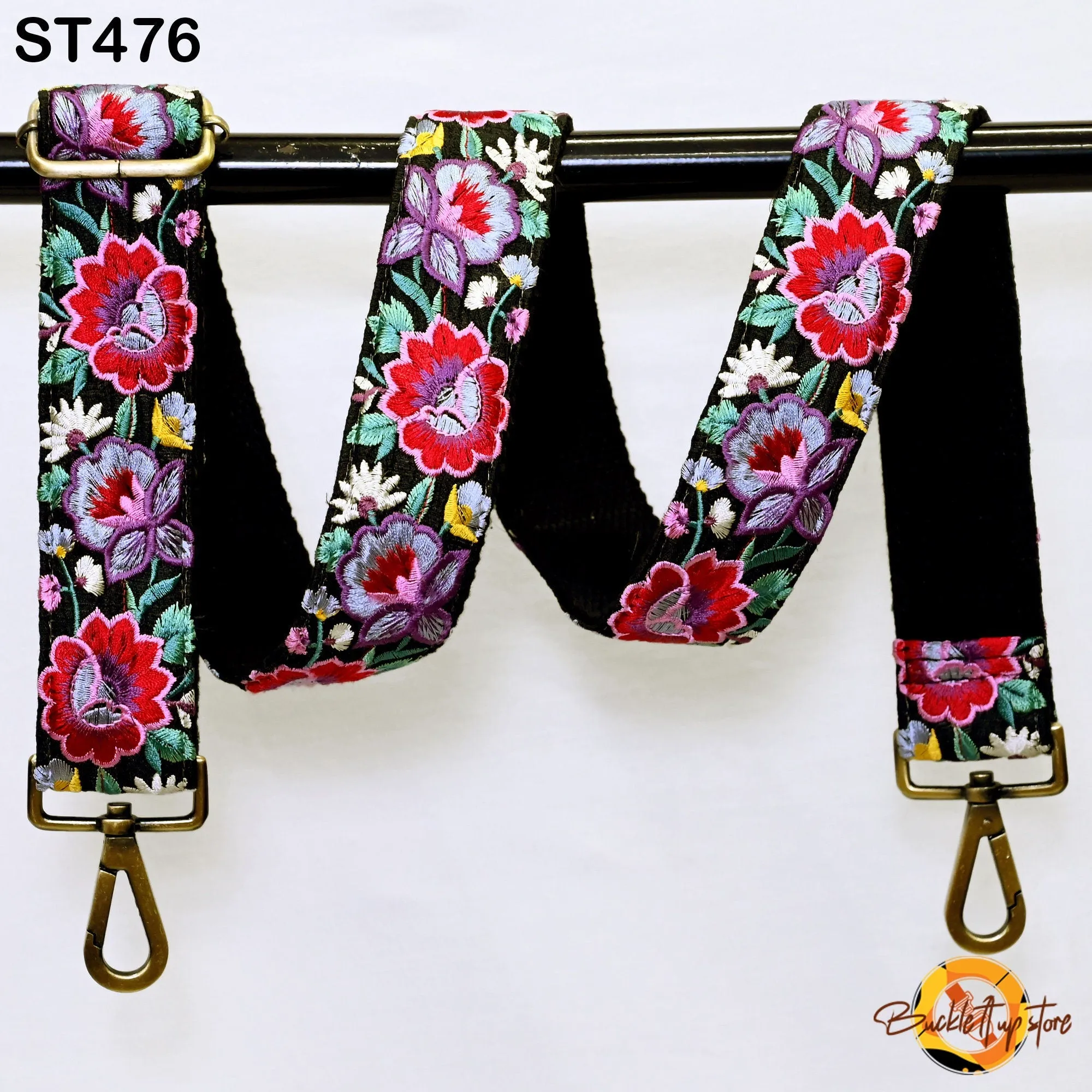 Gift Canvas Strap Sling Bag Purse Strap Embroidery Custom Messenger Crossbody Strap Handbag Embroidered Replacement Strap Boho Guitar Strap