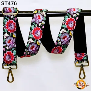 Gift Canvas Strap Sling Bag Purse Strap Embroidery Custom Messenger Crossbody Strap Handbag Embroidered Replacement Strap Boho Guitar Strap