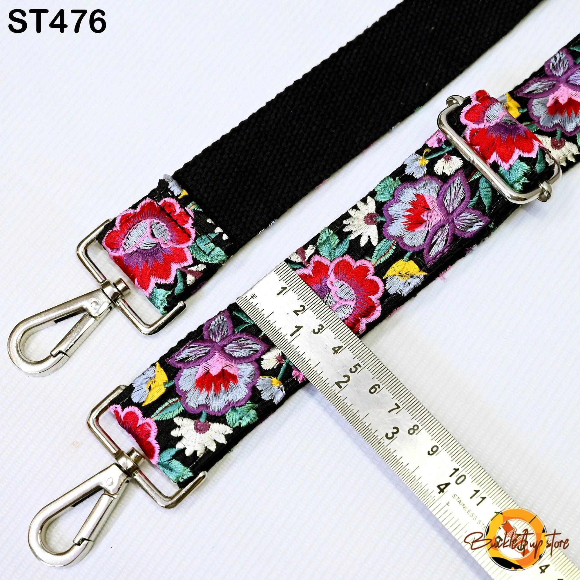 Gift Canvas Strap Sling Bag Purse Strap Embroidery Custom Messenger Crossbody Strap Handbag Embroidered Replacement Strap Boho Guitar Strap