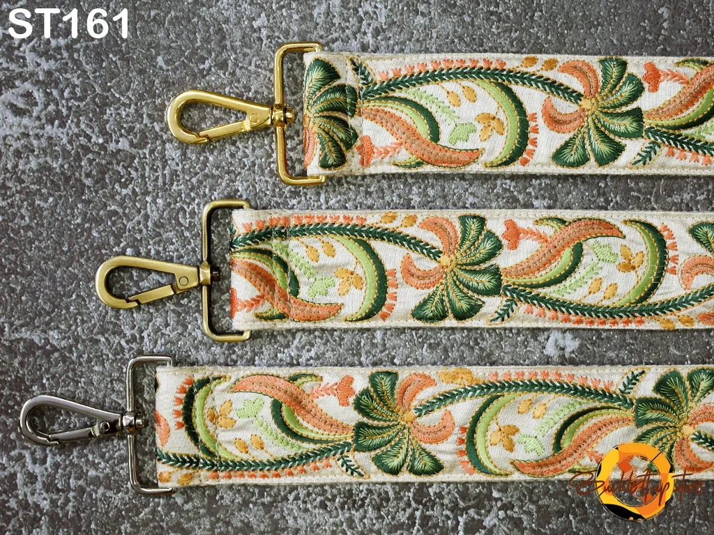 Gift for Friend Embroidery Adjustable Camera Strap Crossbody Strap Purses Embroidered Handbag Boho Bag Strap Replacement Strap Guitar Strap