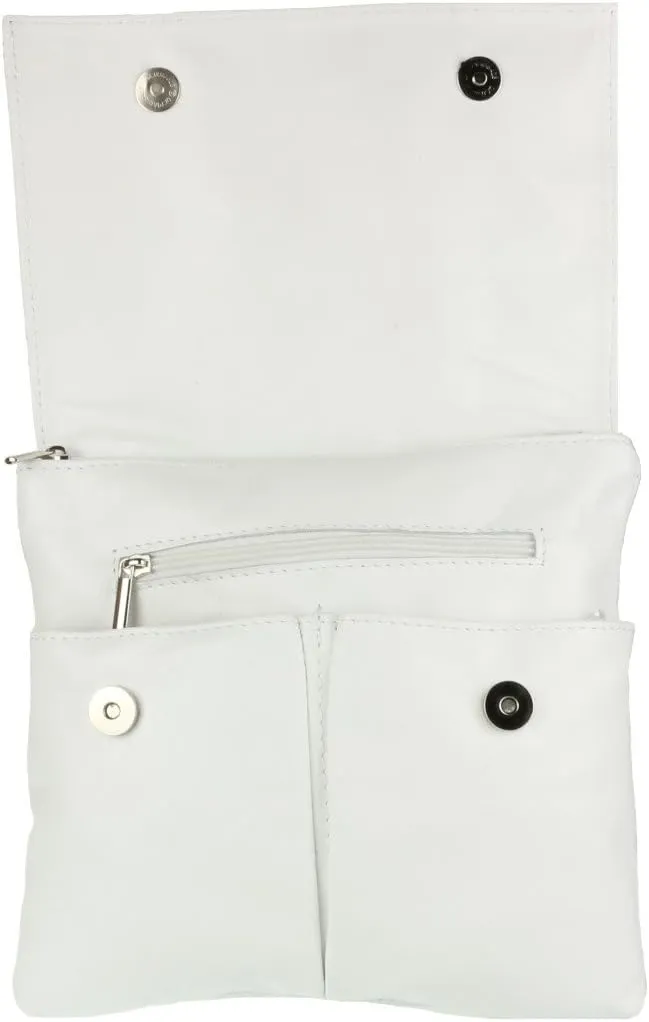 Girly HandBags Double Pocket Italian Genuine Leather Messenger Bag Crossbody Shoulder Bag