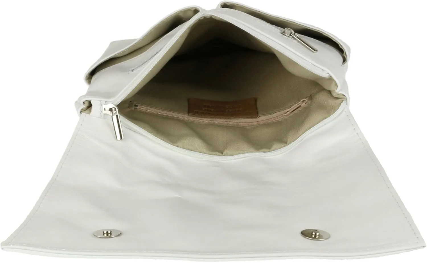 Girly HandBags Double Pocket Italian Genuine Leather Messenger Bag Crossbody Shoulder Bag