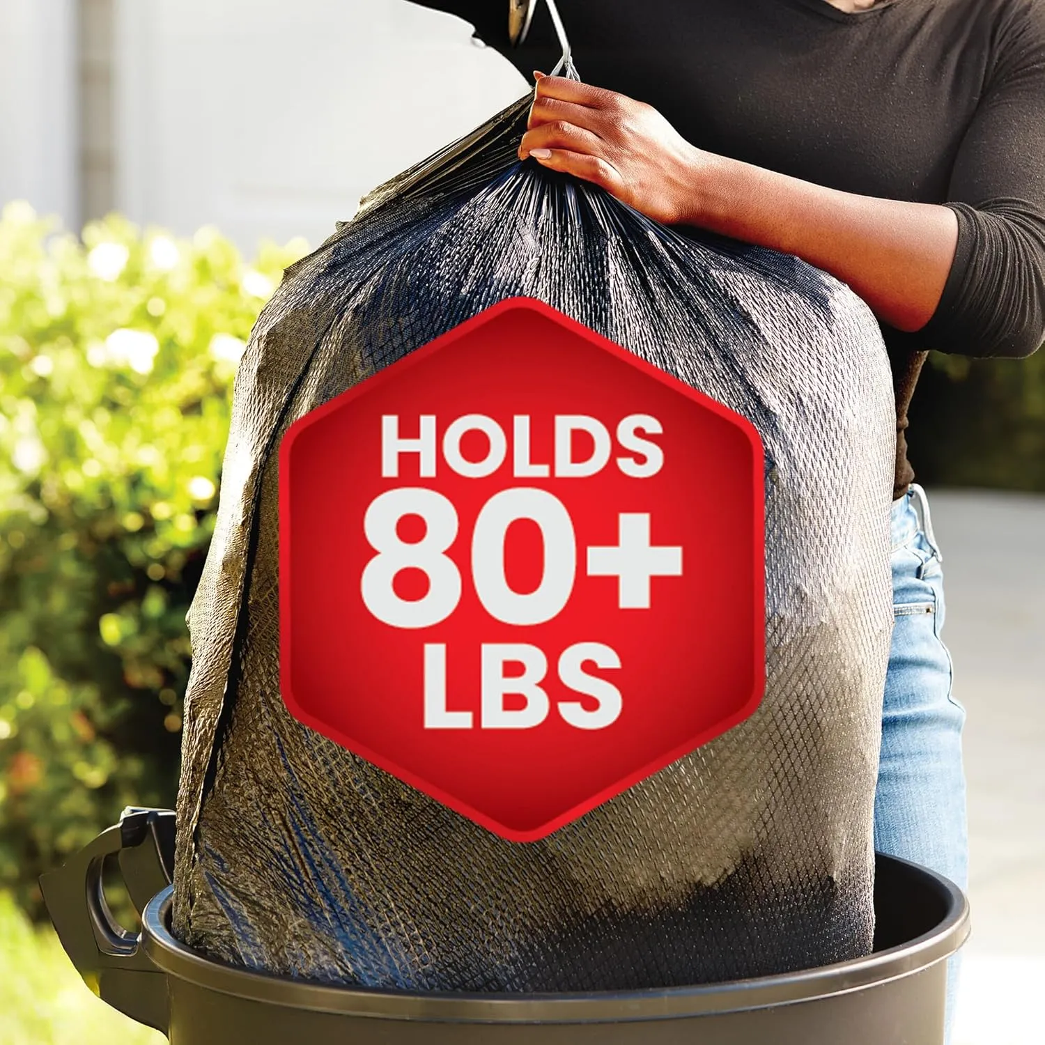 Glad ForceFlex Heavy Duty Large Drawstring Trash Bags, Hold 80  lb, 30 Gal, 50 Ct (Package May Vary)