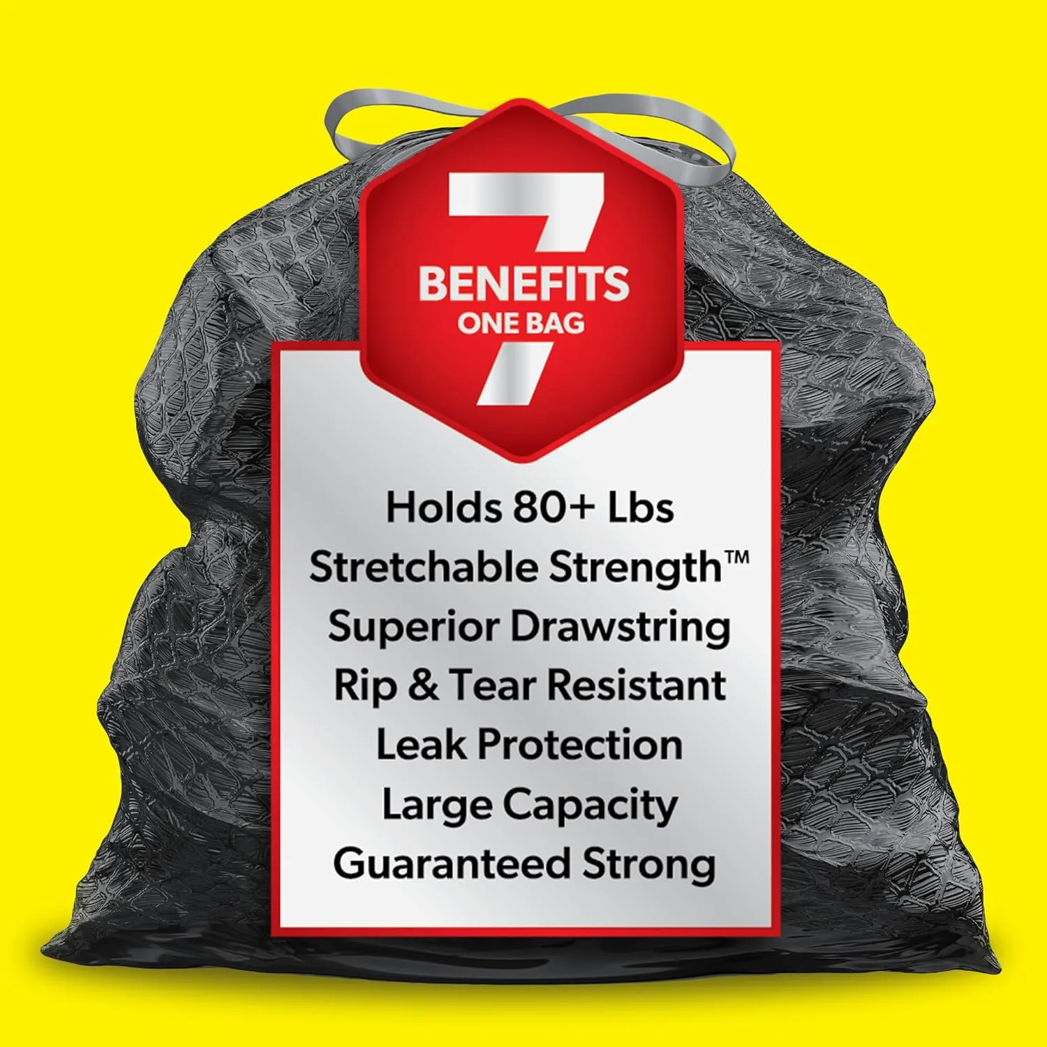Glad ForceFlex Heavy Duty Large Drawstring Trash Bags, Hold 80  lb, 30 Gal, 50 Ct (Package May Vary)