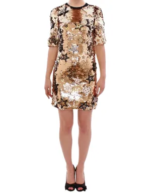Gold Dress Big-value deals Dolce Gabbana Sequined Sheath Exquisite & Star Dual-purpose