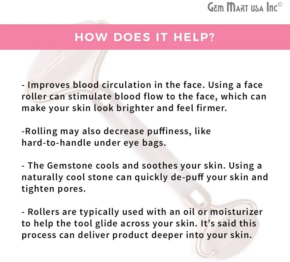 Gold Sandstone Natural Gemstone Facial Roller, Dual-Stone Massage Tool for Anti- Aging, Accupressure and Face Lift. Healing Stone Gift Product (CHPR-50842)