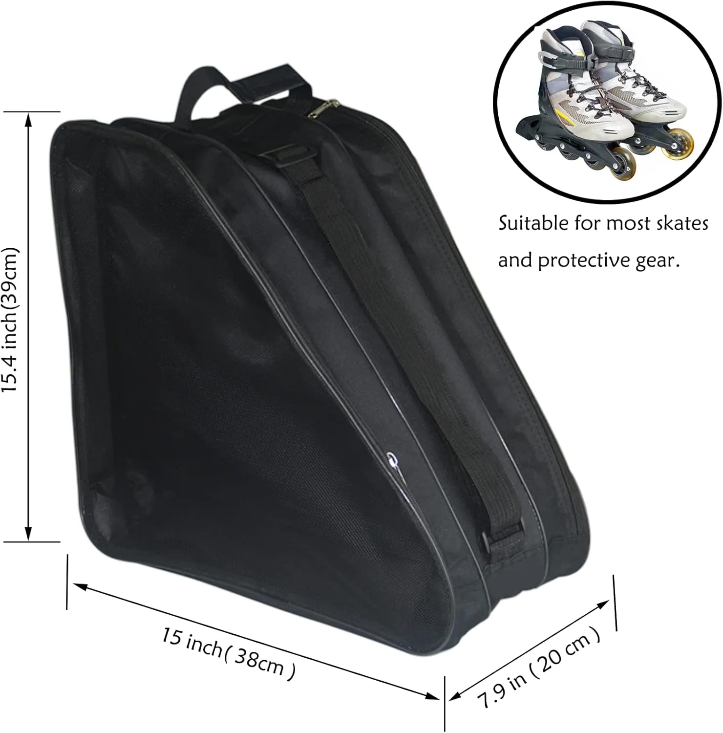 Gooyule Ice Skate Bag - Large Capacity Skating Bag Fits Quad, Inline and Most Roller Skates