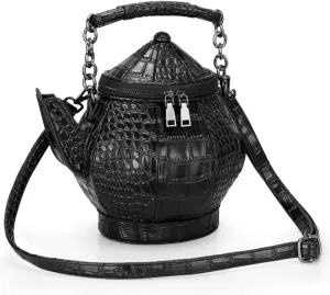 Gothic Purse, Creative Teapot Owl Shaped Crossbody Handbag Novelty Witchy Gift Top-handle Funky Tote Women's Shoulder Bags