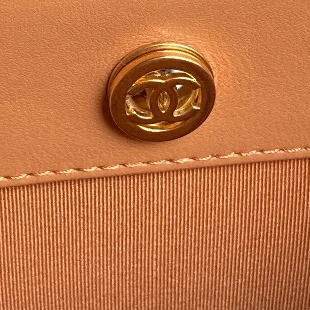 Great savings Bag Brown 32cm Gold CHANEL Hardware Calfskin Secure packaging 24K Shopping