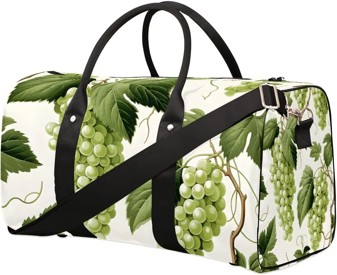Green Grape Foldable Lightweight Duffle Bag for Travel - Waterproof Carry On Bags for Airplanes, Travel Duffel Bags for Gym, Weekend