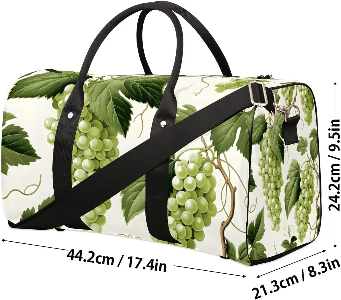 Green Grape Foldable Lightweight Duffle Bag for Travel - Waterproof Carry On Bags for Airplanes, Travel Duffel Bags for Gym, Weekend