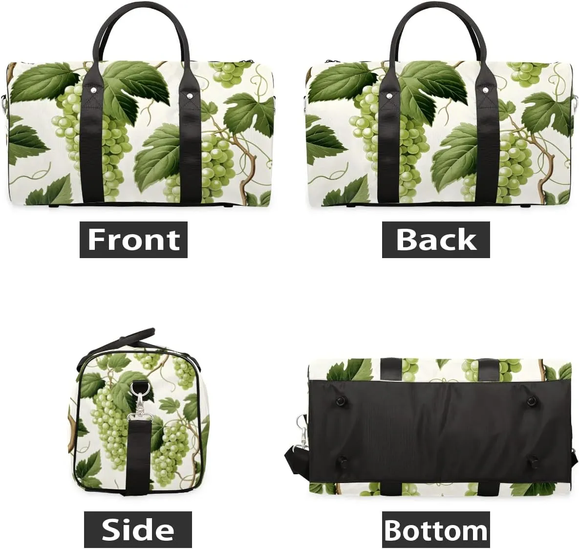 Green Grape Foldable Lightweight Duffle Bag for Travel - Waterproof Carry On Bags for Airplanes, Travel Duffel Bags for Gym, Weekend