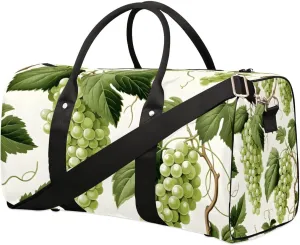 Green Grape Foldable Lightweight Duffle Bag for Travel - Waterproof Carry On Bags for Airplanes, Travel Duffel Bags for Gym, Weekend