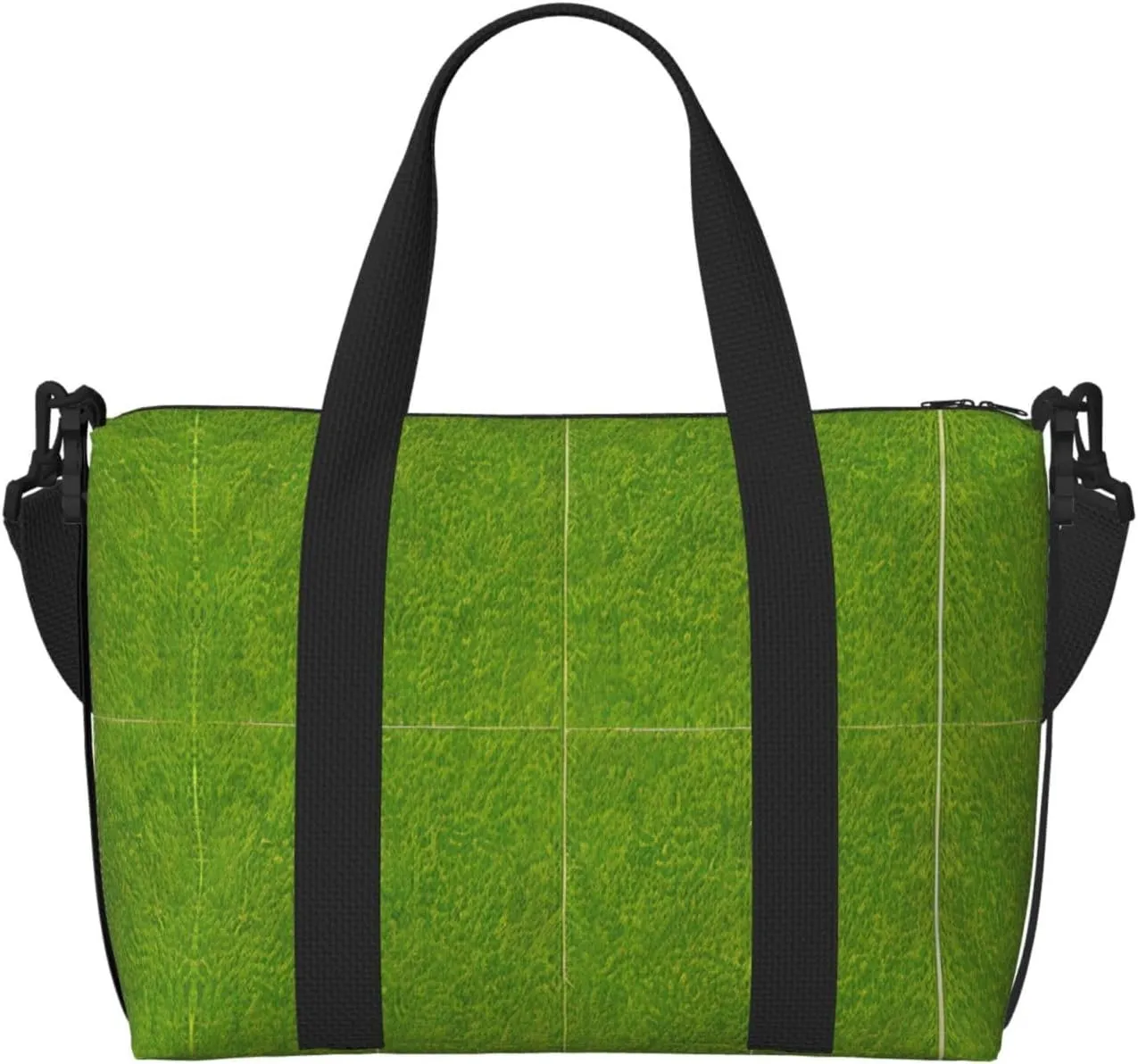 Green Grassland Hand-held messenger travel bag, suitable for work, travel, fitness, tourism, women's casual handbag with zipper,