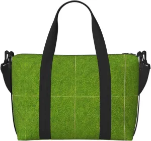 Green Grassland Hand-held messenger travel bag, suitable for work, travel, fitness, tourism, women's casual handbag with zipper,