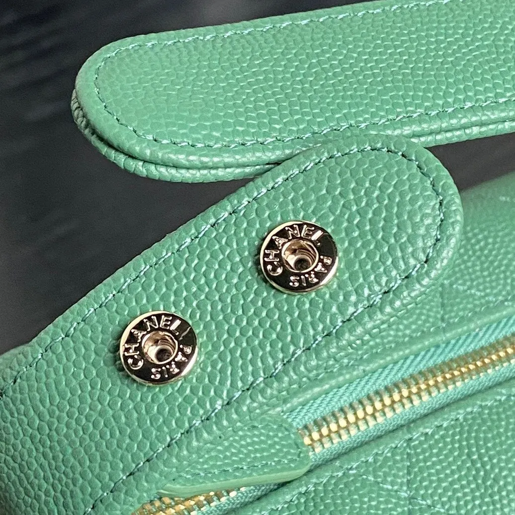 Green Handle 21.5cm Calfskin Unique collection Bag Grained CHANEL Hobo Dark Top 25C Stylish
