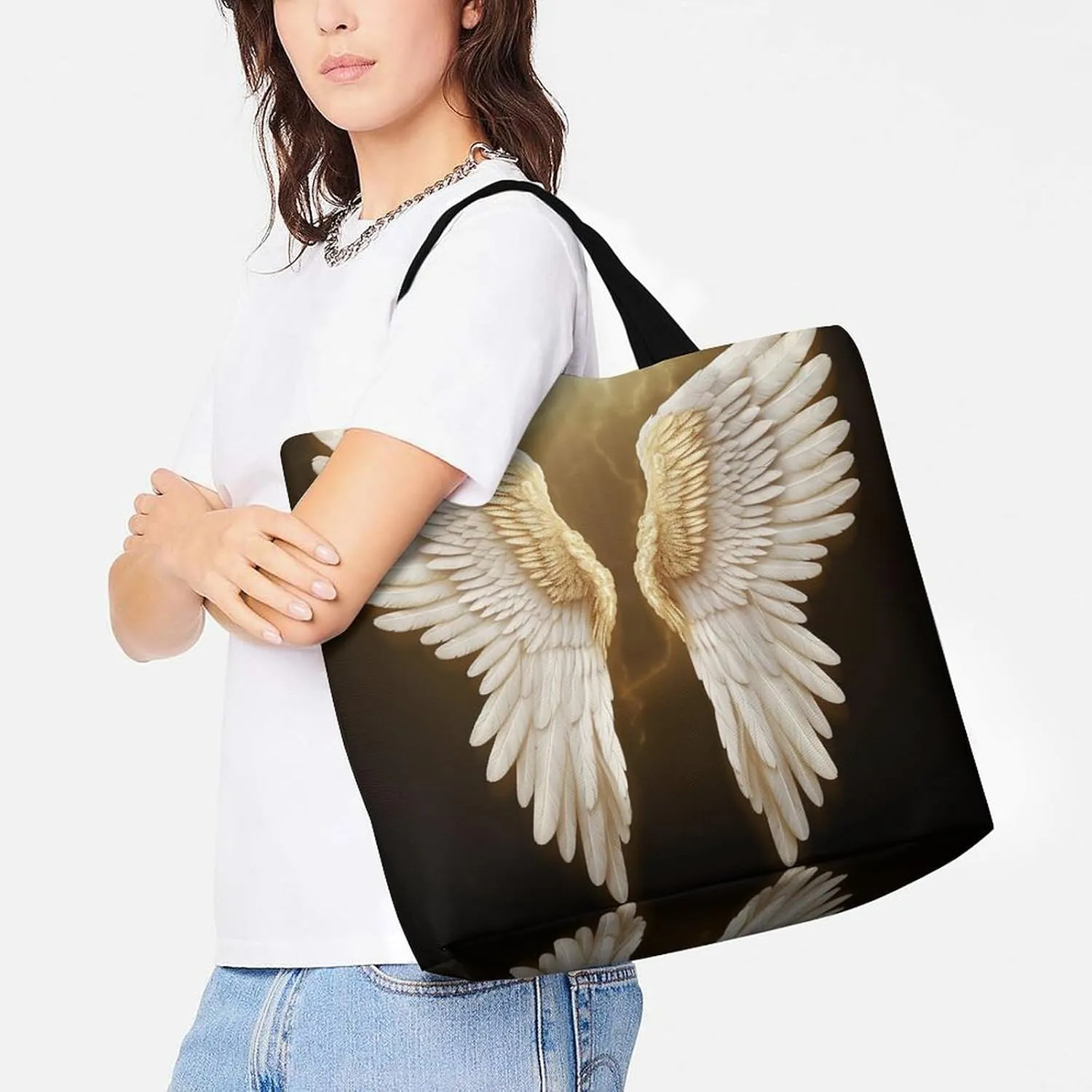 Grocery Bag Reusable Tote Bag Bright Sunshine Summer Beach Shopping Bag Foldable Handbag Shoulder Bag for Travel