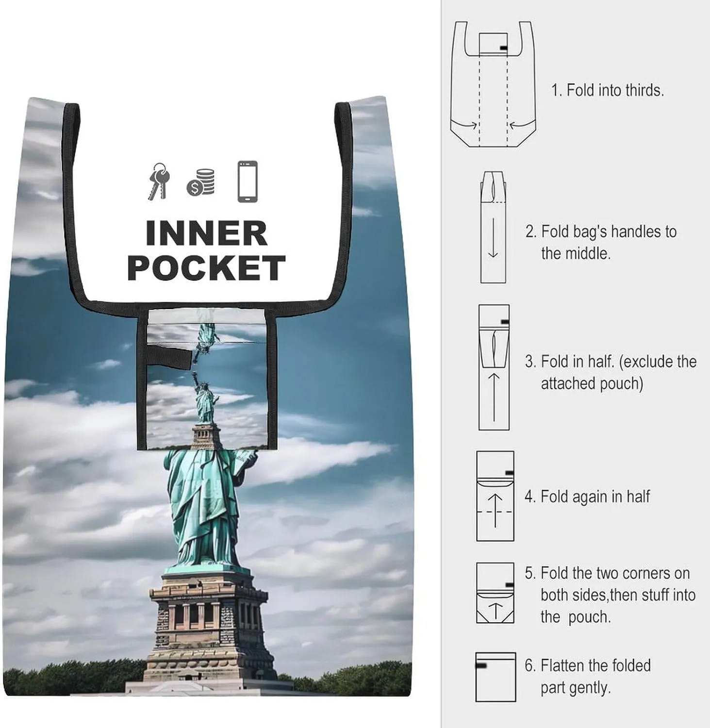 Grocery Bag Reusable Tote Bag Foldable Wild Elk Shopping Bag Handbag Washable Shoulder Bag for Travel