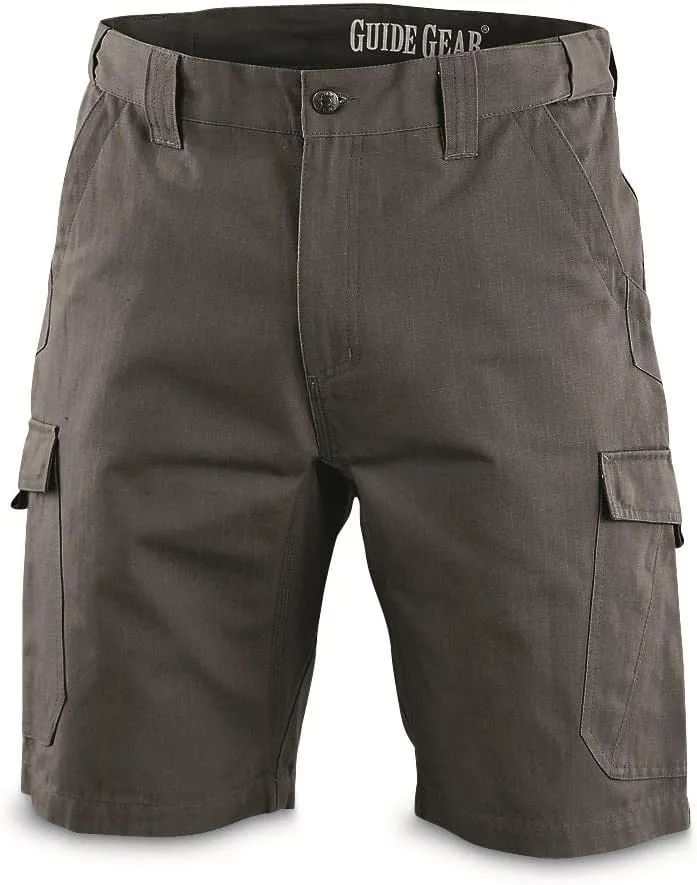 Guide Gear Mens Cargo Shorts Heavy Duty Cotton Ripstop - for Casual, Hiking, Summer