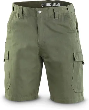 Guide Gear Mens Cargo Shorts Heavy Duty Cotton Ripstop - for Casual, Hiking, Summer