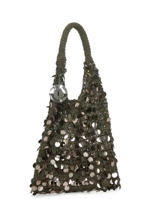 Gunmetal Sequin Hobo shoulder bag