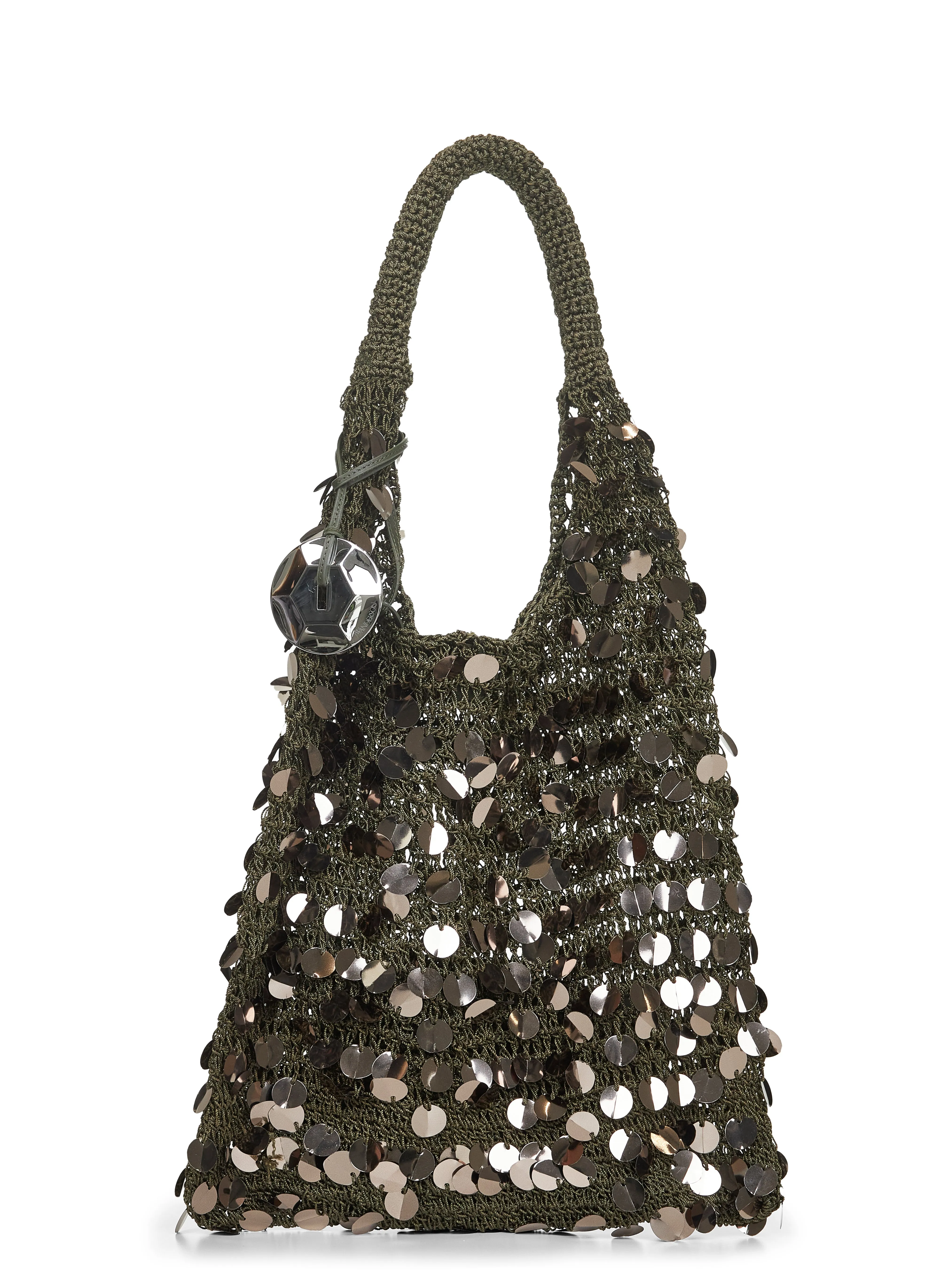 Gunmetal Sequin Hobo shoulder bag