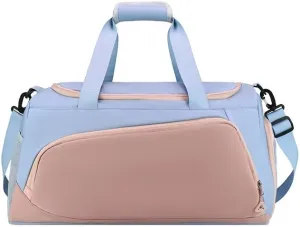 Gym Bag for Women with Shoe Compartment, Travel Duffle Bag Weekender Bag Overnight Bag Carry on Bag Gym Tote Bag for Swimming Yoga Hospital Holdalls (Blue Powder)