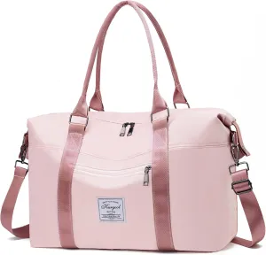 Gym Bag with Wet Pocket, Foldable Travel Duffle Bag Carry On Weekender Bags for Women, Waterproof Overnight Bag for Travel, Gym, Yoga