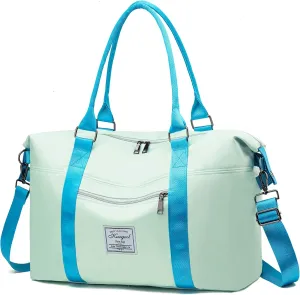 Gym Bag with Wet Pocket, Foldable Travel Duffle Bag Carry On Weekender Bags for Women, Waterproof Overnight Bag for Travel, Gym, Yoga