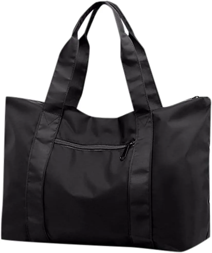 Gym Bags Large-Capacity Travel Foldable Duffel Bag Outdoor Nylon Travel Bag Messenger Bag Lightweight Yoga Bag Weekend Bag (Color : Black) (Black)