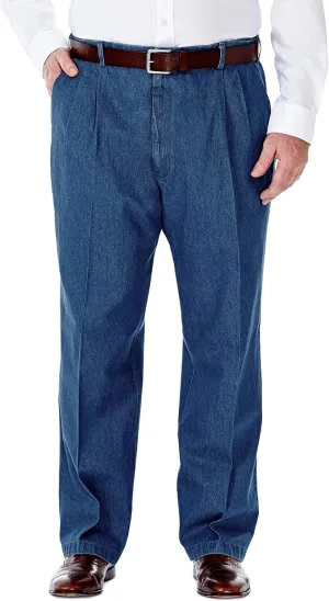 Haggar Men's Casual Classic Fit Denim Trouser Pant-Regular and Big & Tall Sizes